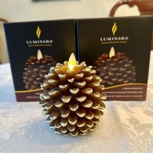 🤎💛 Pair of 2 Pinecone Luminara Candles 💛🤎